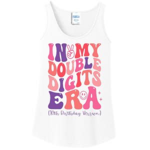 In My Double Digits Era 10th Birthday Version Groovy Retro Ladies Essential Tank