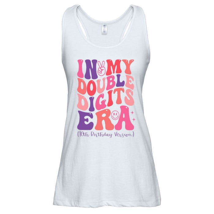 In My Double Digits Era 10th Birthday Version Groovy Retro Ladies Essential Flowy Tank