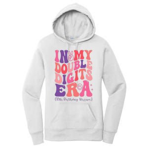 In My Double Digits Era 10th Birthday Version Groovy Retro Women's Pullover Hoodie