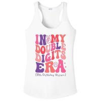 In My Double Digits Era 10th Birthday Version Groovy Retro Ladies PosiCharge Competitor Racerback Tank