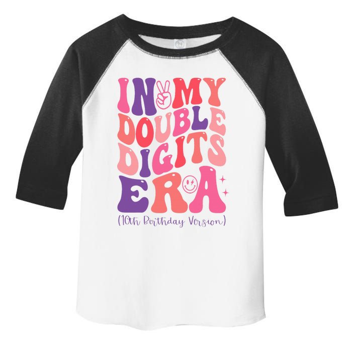 In My Double Digits Era 10th Birthday Version Groovy Retro Toddler Fine Jersey T-Shirt