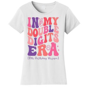 In My Double Digits Era 10th Birthday Version Groovy Retro Women's T-Shirt