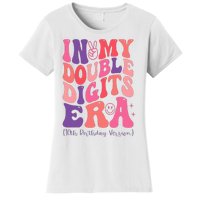 In My Double Digits Era 10th Birthday Version Groovy Retro Women's T-Shirt