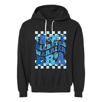 In My Diabetes Warrior ERA Retro Groovy Diabetes Awareness Garment-Dyed Fleece Hoodie