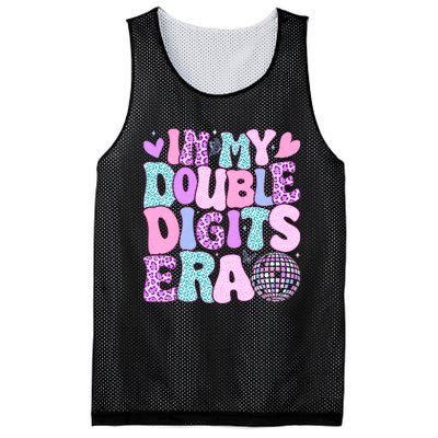 In My Double Digits Era Retro 10 Year Old 10th Birthday Girl Mesh Reversible Basketball Jersey Tank