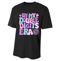 In My Double Digits Era Retro 10 Year Old 10th Birthday Girl Performance Sprint T-Shirt