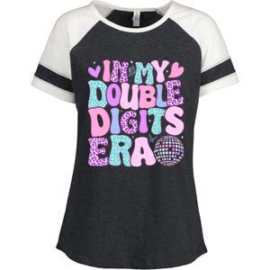 In My Double Digits Era Retro 10 Year Old 10th Birthday Girl Enza Ladies Jersey Colorblock Tee