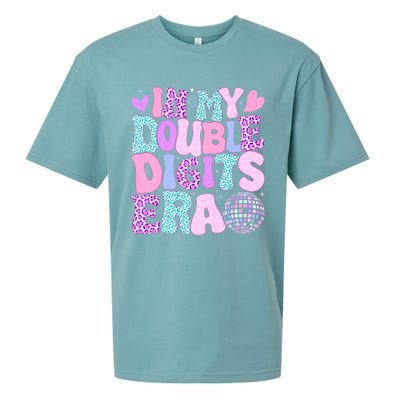 In My Double Digits Era Retro 10 Year Old 10th Birthday Girl Sueded Cloud Jersey T-Shirt