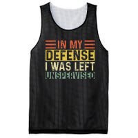 In My Defense I Was Left Unsupervised Funny Retro Vintage Mesh Reversible Basketball Jersey Tank