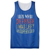 In My Defense I Was Left Unsupervised Cool Funny Mesh Reversible Basketball Jersey Tank