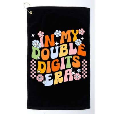 In My Double Digits Era Retro 10 Year Old 10th Birthday Girl Platinum Collection Golf Towel