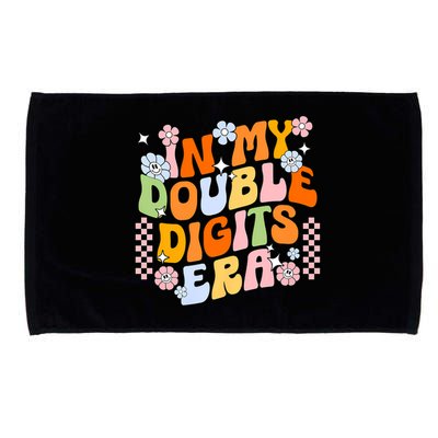 In My Double Digits Era Retro 10 Year Old 10th Birthday Girl Microfiber Hand Towel