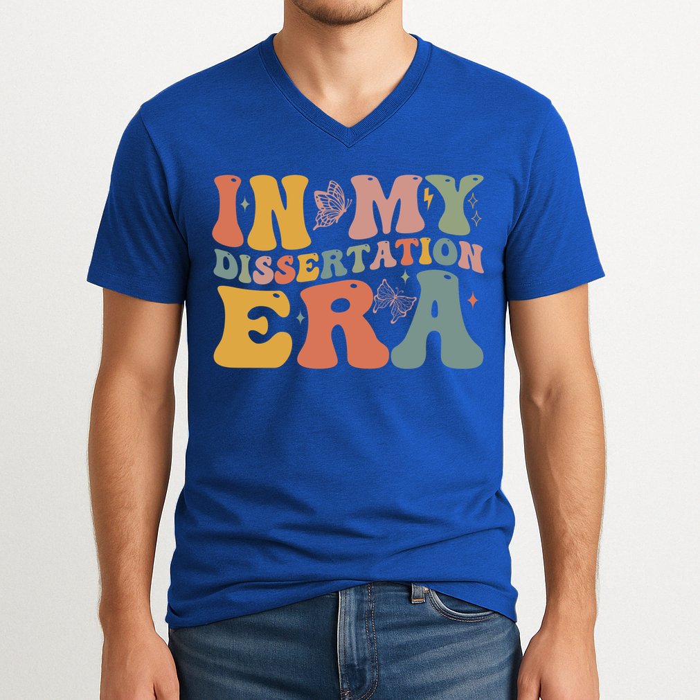 In My Dissertation Era School College Graduate Program Gift V-Neck T-Shirt