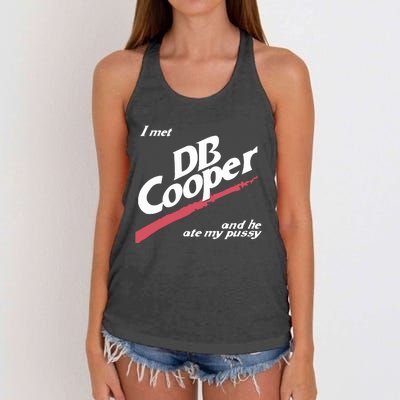 I Met Db Cooper And He Ate My Pussy Women's Knotted Racerback Tank