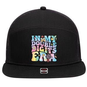 In My Double Digits Era Retro 10 Year Old 10th Birthday Girl 7 Panel Mesh Trucker Snapback Hat