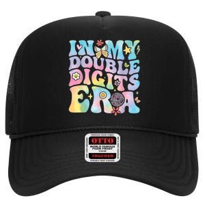 In My Double Digits Era Retro 10 Year Old 10th Birthday Girl High Crown Mesh Back Trucker Hat