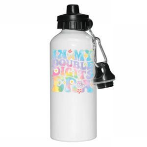 In My Double Digits Era Retro 10 Year Old 10th Birthday Girl Aluminum Water Bottle