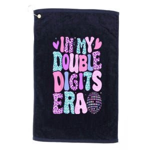 In My Double Digits Era Retro 10 Year Old 10th Birthday Girl Platinum Collection Golf Towel