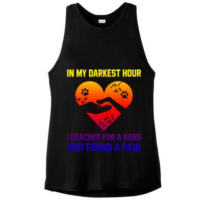 In My Darkest Hour I Reached For A Hand Found A Paw Xmas Gift Ladies PosiCharge Tri-Blend Wicking Tank