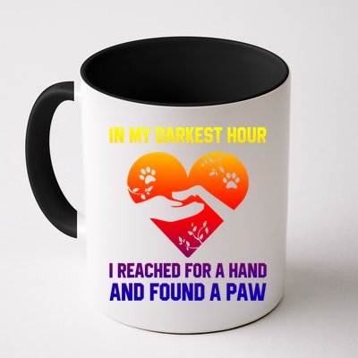In My Darkest Hour I Reached For A Hand Found A Paw Xmas Gift Mug