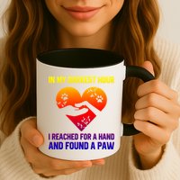 In My Darkest Hour I Reached For A Hand Found A Paw Xmas Gift Mug