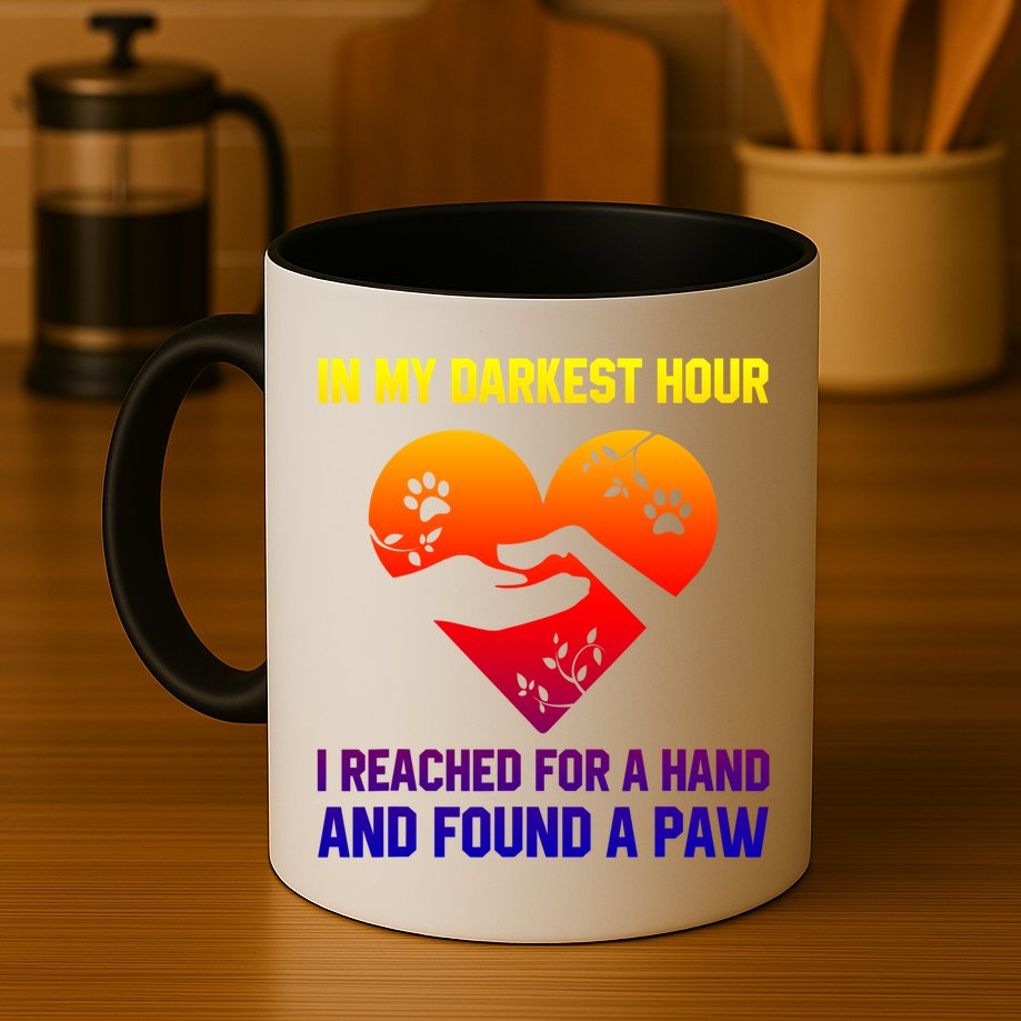 In My Darkest Hour I Reached For A Hand Found A Paw Xmas Gift Mug