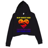 In My Darkest Hour I Reached For A Hand Found A Paw Xmas Gift Crop Fleece Hoodie