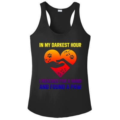 In My Darkest Hour I Reached For A Hand Found A Paw Xmas Gift Ladies PosiCharge Competitor Racerback Tank