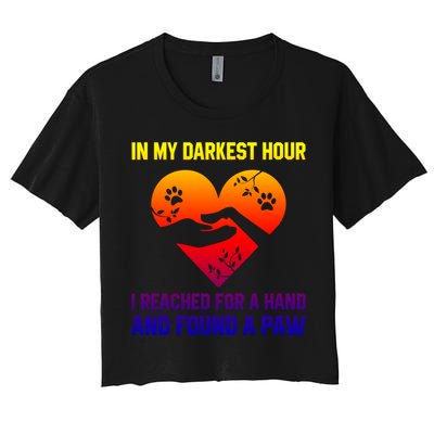 In My Darkest Hour I Reached For A Hand Found A Paw Xmas Gift Crop Top