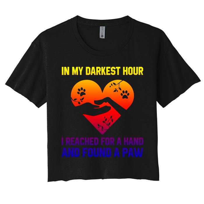In My Darkest Hour I Reached For A Hand Found A Paw Xmas Gift Crop Top