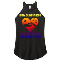 In My Darkest Hour I Reached For A Hand Found A Paw Xmas Gift Women's Perfect Tri Rocker Tank