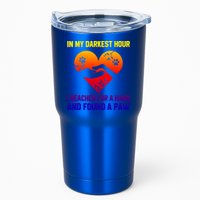 In My Darkest Hour I Reached For A Hand Found A Paw Xmas Gift Tumbler