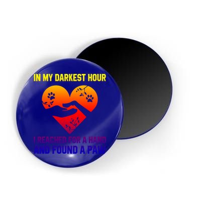 In My Darkest Hour I Reached For A Hand Found A Paw Xmas Gift Magnet