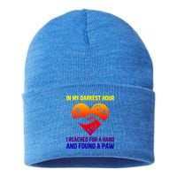 In My Darkest Hour I Reached For A Hand Found A Paw Xmas Gift Sustainable Knit Beanie