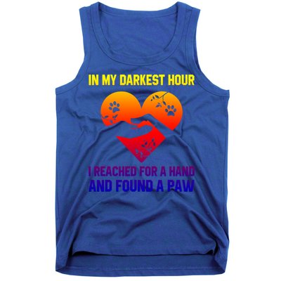 In My Darkest Hour I Reached For A Hand Found A Paw Xmas Gift Tank Top