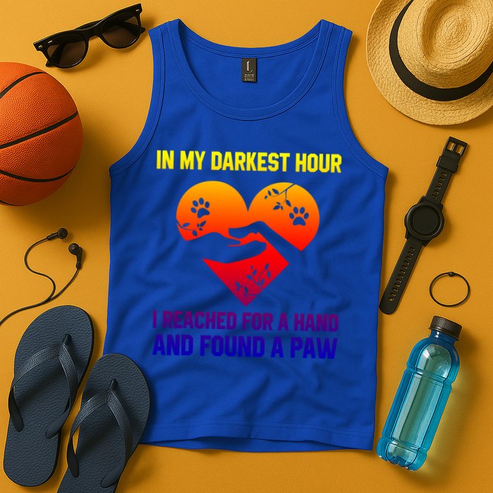 In My Darkest Hour I Reached For A Hand Found A Paw Xmas Gift Tank Top