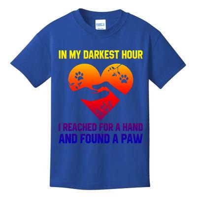 In My Darkest Hour I Reached For A Hand Found A Paw Xmas Gift Kids T-Shirt