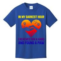 In My Darkest Hour I Reached For A Hand Found A Paw Xmas Gift Kids T-Shirt