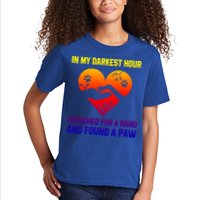 In My Darkest Hour I Reached For A Hand Found A Paw Xmas Gift Kids T-Shirt