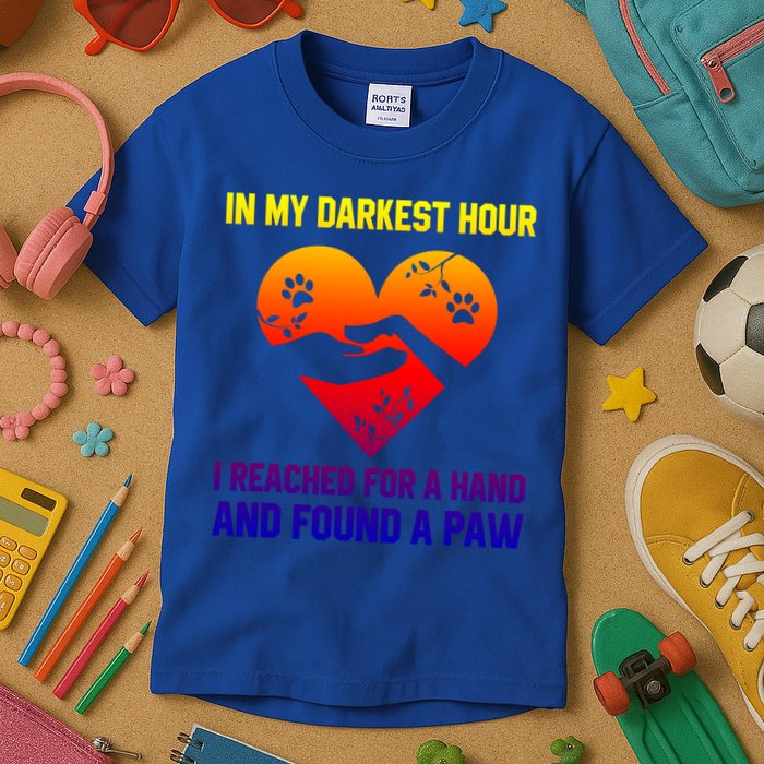 In My Darkest Hour I Reached For A Hand Found A Paw Xmas Gift Kids T-Shirt