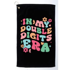 In My Double Digits Era Retro 10 Year Old Girl 10th Birthday Platinum Collection Golf Towel