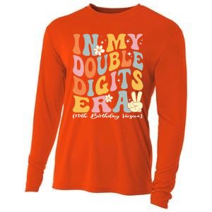 In My Double Digits Era Retro 10 Year Old 10th Birthday Funny Gift Cooling Performance Long Sleeve Crew