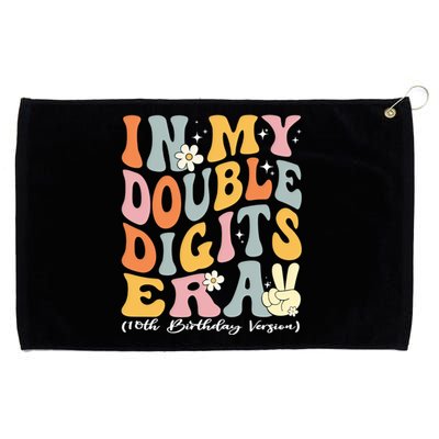 In My Double Digits Era Retro 10 Year Old 10th Birthday Funny Gift Grommeted Golf Towel