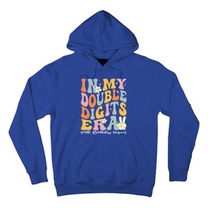 In My Double Digits Era Retro 10 Year Old 10th Birthday Funny Gift Hoodie