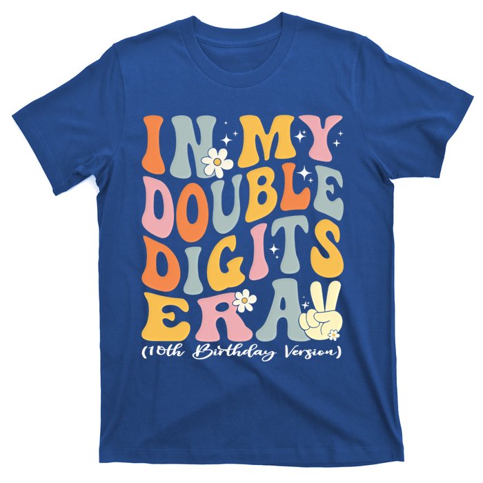 In My Double Digits Era Retro 10 Year Old 10th Birthday Funny Gift T-Shirt