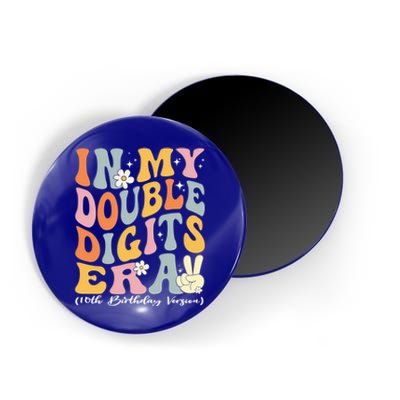 In My Double Digits Era Retro 10 Year Old 10th Birthday Funny Gift Magnet