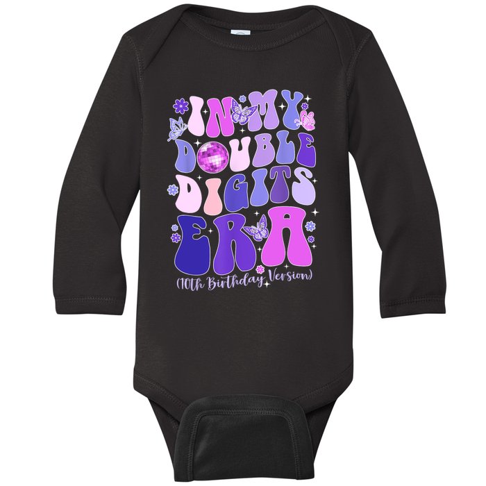 In My Double Digits Era Girls 10th Birthday Baby Long Sleeve Bodysuit