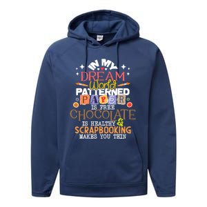 In My Dream World Patterned Paper Is Free Scrapbooking Performance Fleece Hoodie