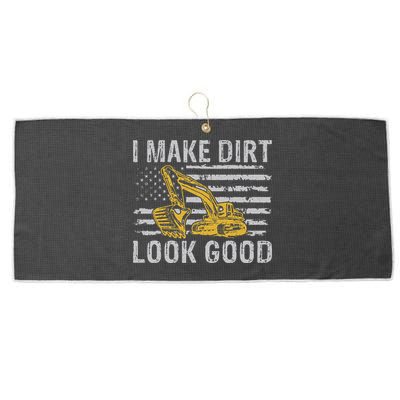 I Make Dirt Look Good Excavator Large Microfiber Waffle Golf Towel