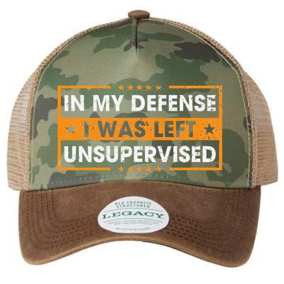 In My Defense I Was Left Unsupervised Retro Legacy Tie Dye Trucker Hat